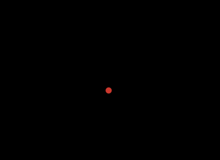 a red loading orb is in the middle of a blank screen