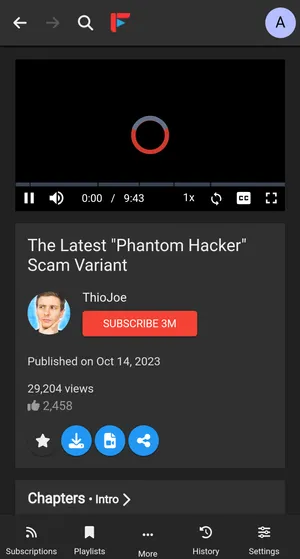 after this change: the video title, channel name, and download links are appearing on the video page